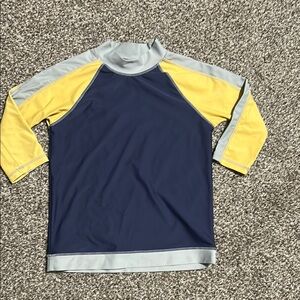 Mini Boden Navy and Yellow Long Sleeve Rash Guard